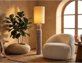 Fekete-krémszínű állólámpa textil búrával (magasság 145 cm) Nairobi – Mauro Ferretti