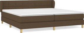 vidaXL sötétbarna szövet rugós ágy matraccal 200 x 200 cm