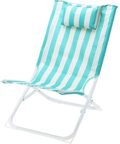 Összecsukható strandszék csíkokkal, zöld