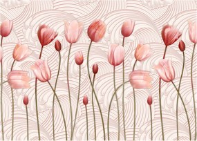 Kép - rózsaszín tulipán (üvegen) (70x50 cm)