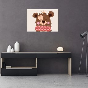 Kép - Teddy maci piros sállal (70x50 cm)