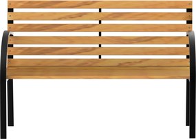 Outsunny 2-Fős Fa Kerti Pad 122x60x83 cm Háttámlával és Karfákkal, Teherbírás 220 kg, Természetes és Fekete Szín | Aosom