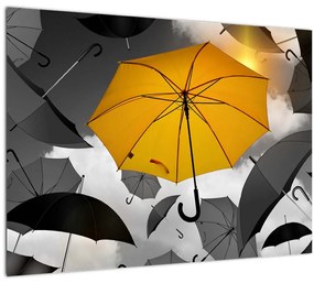 Egy sárga esernyő képe (üvegen) (70x50 cm)