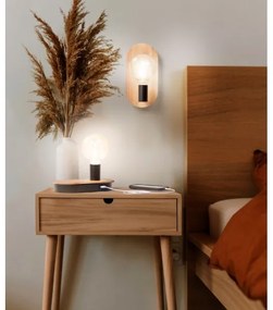 Ledvance - Dekoratív érintőasztali lámpa USB-vel DECOR WOOD 1xE27/8W/230V