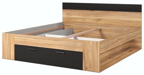 Franciaágy 180 cm Benson MW92 (mauvella tölgy + fekete). Akció -15%. 1118206
