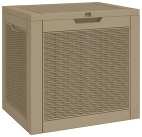 vidaXL világosbarna polipropilén kerti tárolóláda 55,5x43x53 cm