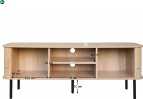 TV-asztal, tölgy, ARIANE