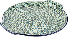 Kerek tálca fogantyúkkal 33/29.5cm Ceramika Artystyczna Bolesławiec