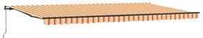 Kézi behúzható napellenző sárga és narancs 600x300 cm