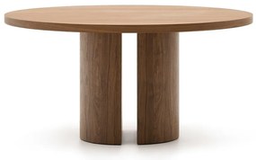 Kerek étkezőasztal diófa dekoros asztallappal ø 150 cm Nealy – Kave Home