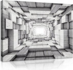 Vászonkép 100x75 Alagút 3D fa blokkok perspektíva mélység absztrakt