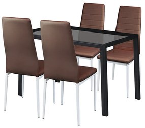 Nicole 4+1 étkező garnitúra barna