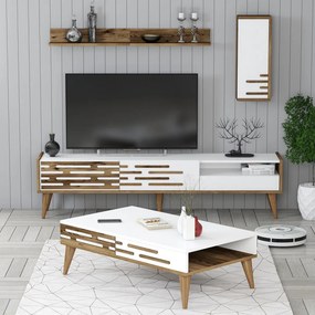 Valensiya nappali bútorszett, dió-fehér, 180 cm – TR845HCT5364
