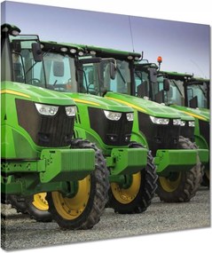 Vászonkép 40x40 Zöld traktorok sora