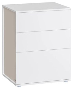 Vasagle Éjjeliszekrény RAMONA, 58x35x45 cm, matt fehér/bézs