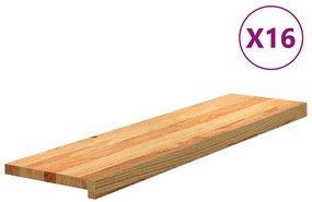 16 db tömör tölgyfa világosbarna lépcsőfokok 100x30x2 cm