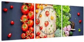 Kép - Zöldséggel teli asztal (órával) ()