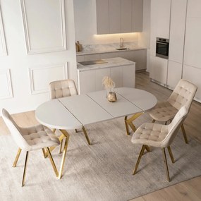 DORIAN asztal 80–160 cm, kasmír/arany