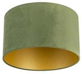 Bársony lámpabúra zöld 35/35/20 arany belsővel