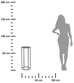 Virágállvány 70x24 cm fekete színben