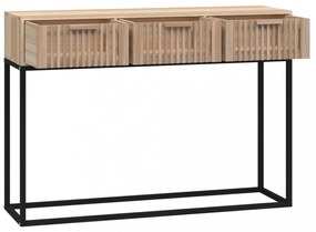 szerelt fa és vas tálalóasztal 105x30x75 cm