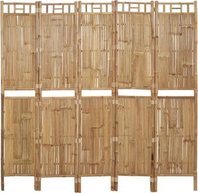vidaXL 5 paneles bambusz paraván 200 x 180 cm