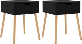 vidaXL 2 db magasfényű fekete szerelt fa éjjeliszekrény 40x40x56 cm