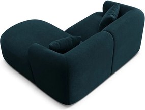 Petróleum színű bársony sarokkanapé (jobb oldali-heverő résszel) Campi – Cosmopolitan Design