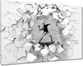 Vászonkép 90x60 Banksy Virágszóró