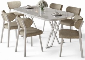 Axton étkezőgarnitúra, fehér-cappuccino, 168 cm – TR240CHR2715