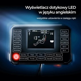 Fotel Masujący VX MAX Brązowy Ekoskóra Angielskie Menu