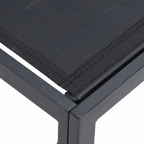 Kerti Kanapé Szett párnával 4 pcs Fekete Alumínium