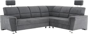 Kinyitható ülőgarnitúra, szürke szövet, jobbos, SANTIAGO