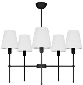 Rúdon csillár MADELA 5xE14/40W/230V fehér/fekete