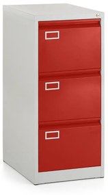 Fém iratszekrény A4 - 3 fiók, 45,5 x 62 x 101,5 cm, hengerzár, piros - ral 3000