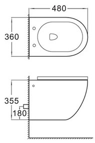 Akasztókészlet GEBERIT Duofix Basic + WC LENA Perem nélküli 48 x 36 cm + lassan eső deszka Slim, fehér, 3322XX00 + 39010100