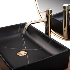 Pultos mosdó REA Inga Black Marble Mat