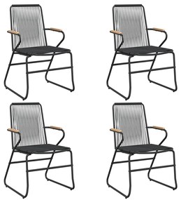 vidaXL 5 részes fekete PVC rattan kerti étkezőgarnitúra