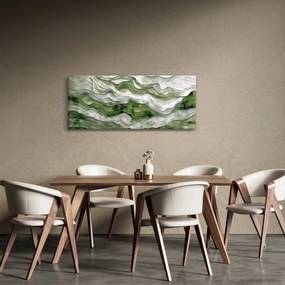 Kép - Zöld és fehér fodrok (120x50 cm)