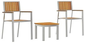 vidaXL Kert étkező szett 3 pcs Barna Tömör Akácfa