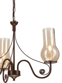 Brilagi - LED Csillár láncon COTTAGE 3xE14/40W/230V barna