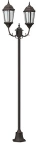 Kert Világítóoszlop 2-Lámpás E27 Bronz 220 cm Alumínium