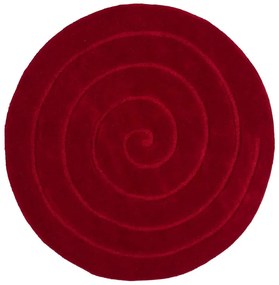 Spiral rubinvörös gyapjú szőnyeg, ⌀ 180 cm - Think Rugs