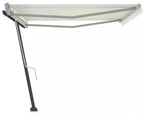 krémszínű kézzel kihúzható póznás napellenző 400 x 350 cm