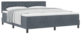 Boxspring Ágy Mattal Sötétszürke Szuper Király Bársony