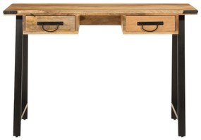 Tömör mangófa és vas íróasztal fiókokkal 105 x 55 x 70 cm