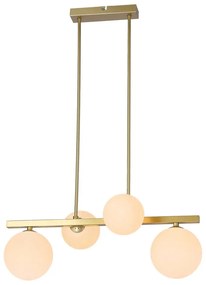Fehér-aranyszínű függőlámpa üveg búrával Kama – Candellux Lighting