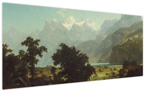 Kép - Albert Bierstadt, Lake Lucerne, reprodukciók (120x50 cm)