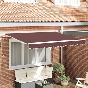 Behúzható napellenző Barna 350 x 200 cm Pamut és Alumínium
