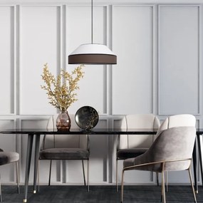 Csillár zsinóron MANISO 1xE27/60W/230V átm. 45 cm fehér/barna